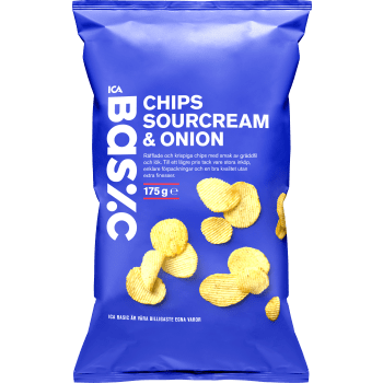 Chips Sourcream & Onion 175g ICA Basic.