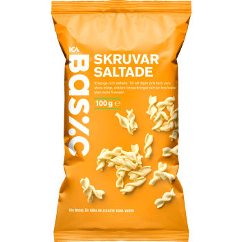 Snacks Skruvar salta 100g ICA Basic.