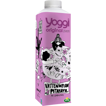 Yoghurt Original Vattenmelon & Pitahaya 2% 1000g Yoggi®.