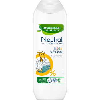 Duschtvål & shampoo 0% Kids Bad, 250ml Neutral.
