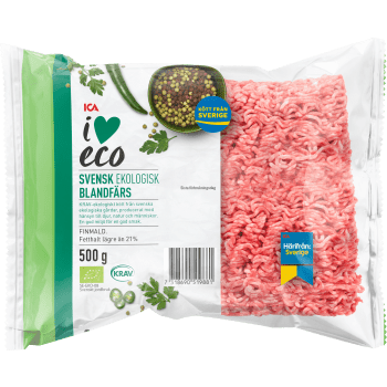 Blandfärs Färsk 50/50 21% 500g KRAV ICA I love eco.