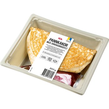 Färdigmat Pannkakor med Jordgubbssylt 350g ICA.