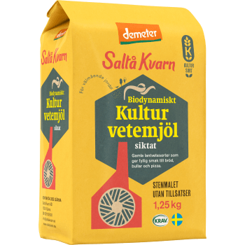 Vetemjöl Biodynamiskt Kulturvetemjöl siktat 1,25kg Saltå Kvarn.