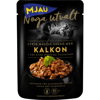 Kattmat Kalkon 85g Mjau.