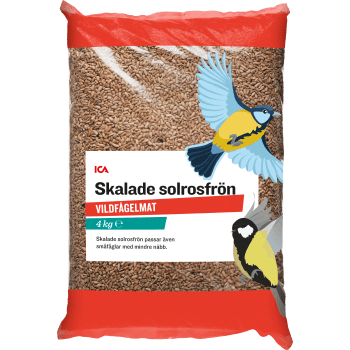Vildfågelmat Solrosfrön skalade 4kg ICA.