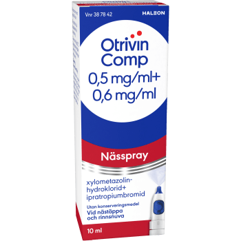 Nässpray Comp 0,5 mg/ml + 0,6 mg/ml 10ml Otrivin.