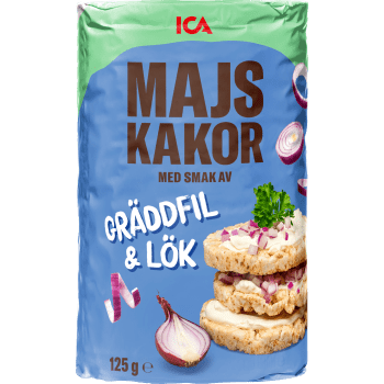 Majskakor gräddfil & lök 125 g ICA.