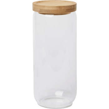Glasburk med bambulock 21cm ICA.