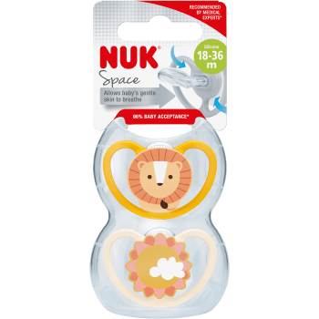 Napp Space 18-36 mån silikon Lion 2-p NUK.