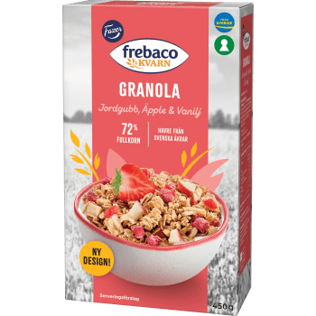 Granola Jordgubb Äpple & Vanilj 450g Frebaco.