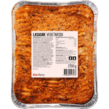 Lasagne Vegetarisk 2,7kg ICA Meny.