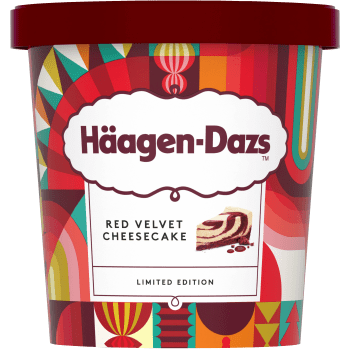 Red velvet cheesecake 420ml Häagen Dazs.