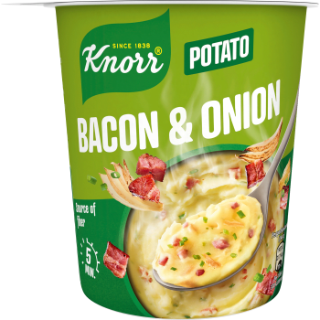 Potatismos Bacon & Lök Snack Pot 51g Knorr.