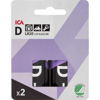 Batteri D/LR20 2-p ICA.