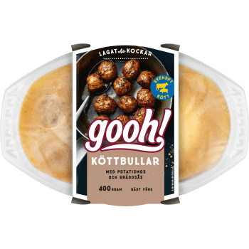 Köttbullar med Potatismos och Gräddsås 400g Gooh.
