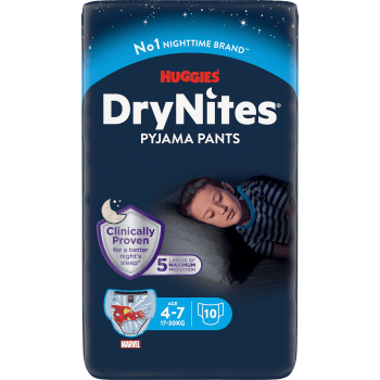 Nattbyxblöja Pojke 4-7 år 17-30kg 10-p DryNites.