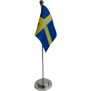Bordsflagga m silverfot 15cm Festive.