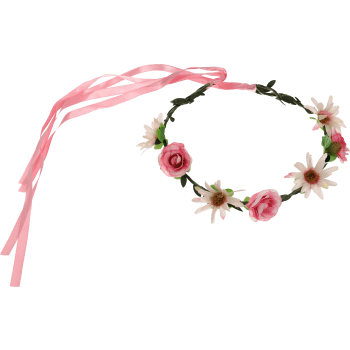 Midsommarkrans rosa/vit m band 17cm Festive.
