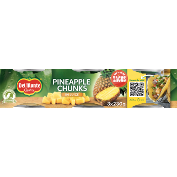 Ananasbitar i juice 3-p 420g Del Monte.