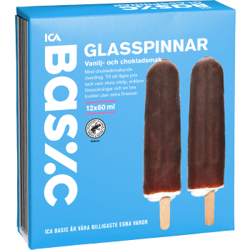 Glasspinnar vanilj & choklad 12-p 456g ICA Basic.