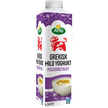 Grekisk Yoghurt Mild Passionsfrukt 5,1% 1000g Arla Ko®.
