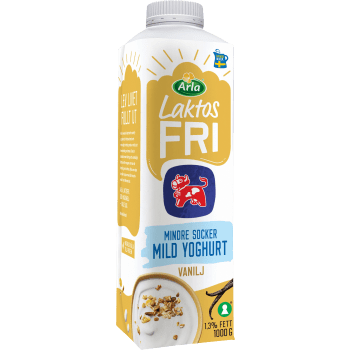 Vaniljyoghurt Mild Lättsockrad Laktosfri 1,3% 1000g Arla Ko®.