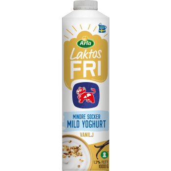 Vaniljyoghurt Mild Lättsockrad Laktosfri 1,3% 1000g Arla Ko®.