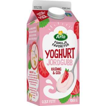 Fruktyoghurt Jordgubb Familjefavoriter 0,5% 1500g Arla®.