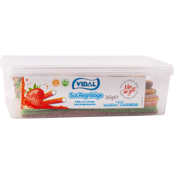 Godis Fyllda Sura Stänger Med Jordgubbssmak 265g Vidal.