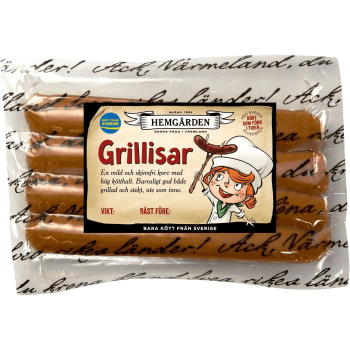 Grillkorv Grillisar 280g Hemgården.