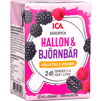 Hallon björnbär måltidsdryck 2dl ICA.