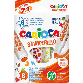 Stämpelfiberpennor 6-p Carioca.