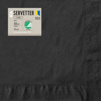 Servett Svart 40cm 50-p ICA.