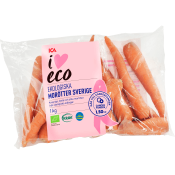 Morötter Ekologiska 1kg KRAV Klass 1 ICA I love eco.