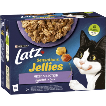 Kattmat Sensations Jellies Mix Selection i géle 12-p 1020g Latz.