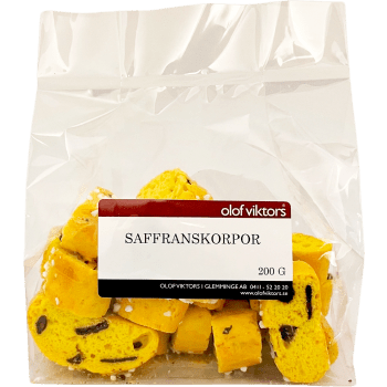 Saffransskorpor Med Choklad 200g Olof Viktors i Glemminge.