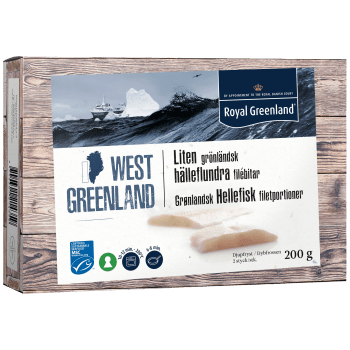 Liten grönländsk hälleflundra MSC 200g Royal Greenland.