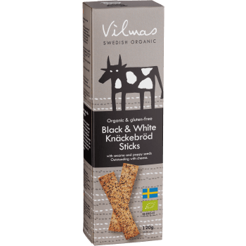 Svart & vit knäckesticks Ekologisk 120g Vilmas.