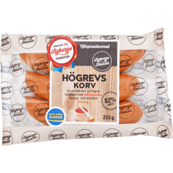 Högrevskorv 82% Kötthalt 225g Rybergs Charkuteri.