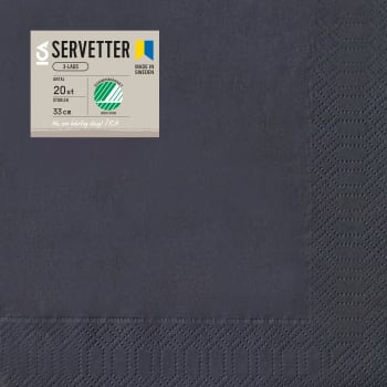 Servett Svart 33cm 20-p ICA.