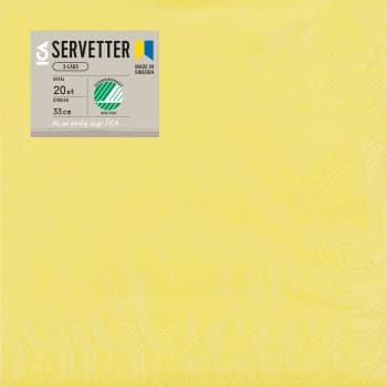 Servett Gul 33cm 20-p ICA.