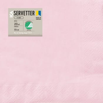 Servett Ljusrosa 33cm 20-p ICA.