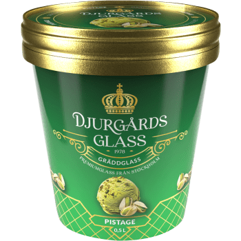 Gräddglass Pistage 500ml Djurgårds Glace.