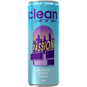 Energidryck Passion med apelsin 33cl Clean drink.