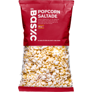 Popcorn färdigpoppade 80g ICA Basic.