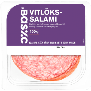 Vitlökssalami 100g ICA Basic.