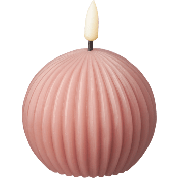 LED boll Rille dusty pink H7cm.