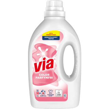 Tvättmedel Flytande Color Parfymfri 1320ml Via.