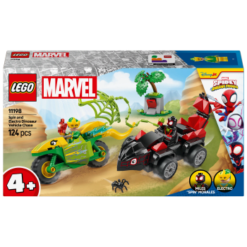 LEGO Mavel Spins och Electros jakt med dinosauriefordon 11198.