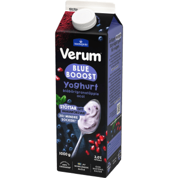 Yoghurt Blue Boost Blåbär Granatäpple 3% 1000g Verum.